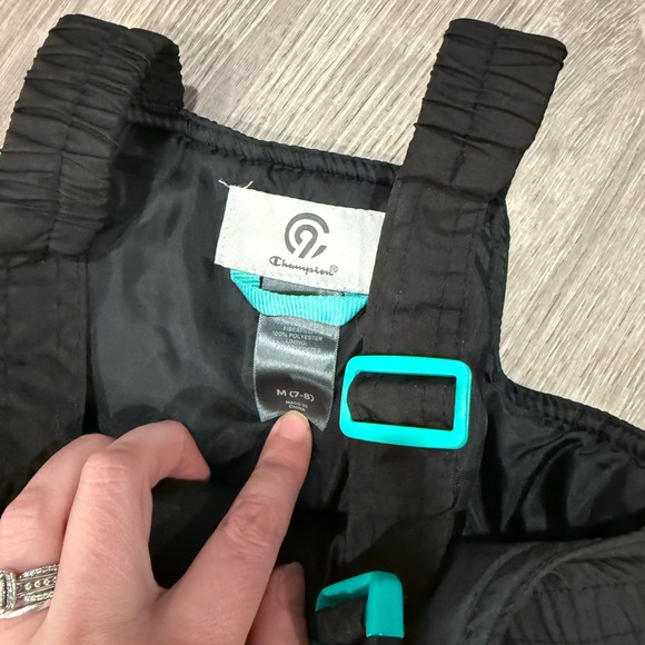 Champion kids Black Overalls with Teal Accents - Picture 4 of 5